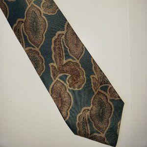 Men's Isaac Zelcer Blue & Tan Patterned Tie